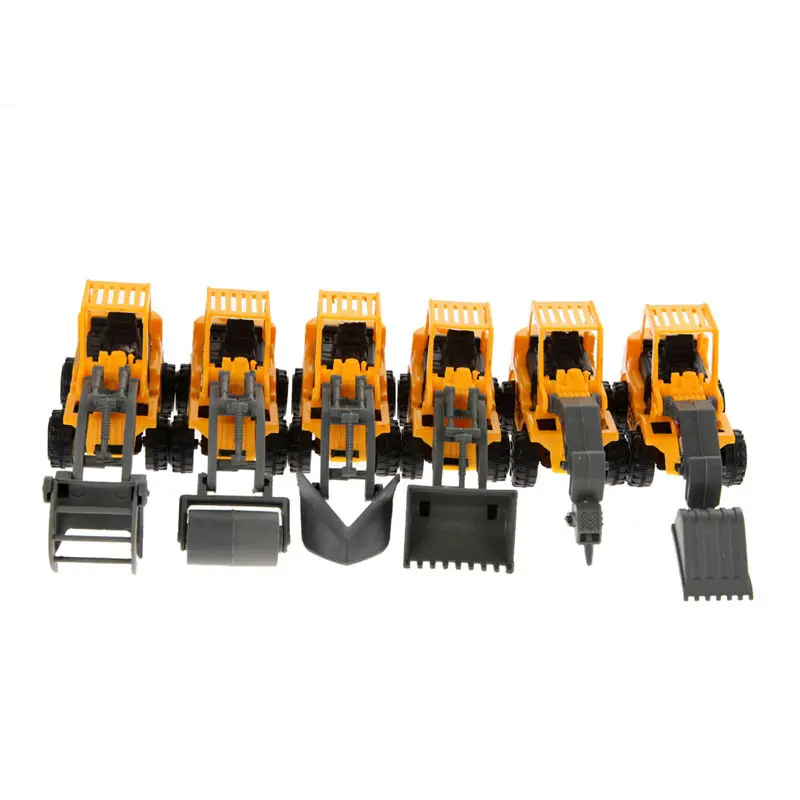 Модель мини-экскаватора 6 шт./лот игрушечный автомобиль комплект автомобиля