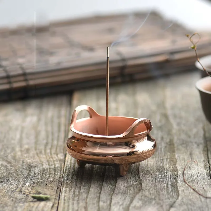 Китайский винтажный мини штатив из цинкового и медного сплава Joss Stick