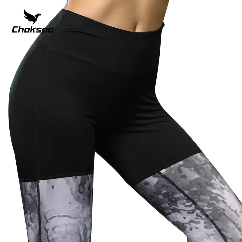 Chokspo Vrouwen Gedrukt штаны для йоги Сексуальная Push Up Leeging Спорт Йога Леггинсы состав