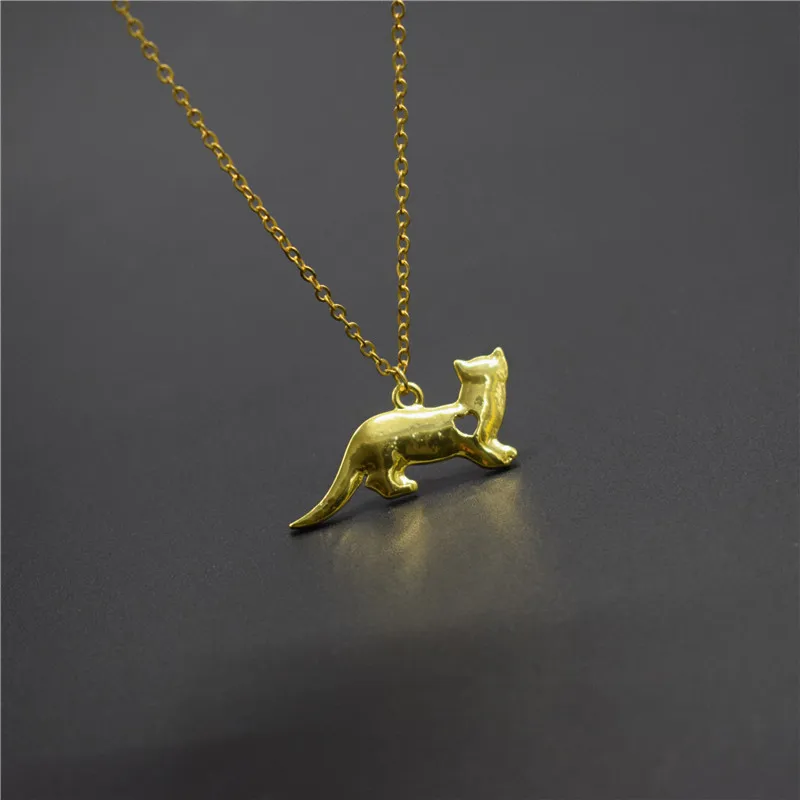 Elfin новое ожерелье хорька s & Кулоны хорьковый Ювелирный Шарм Подвеска