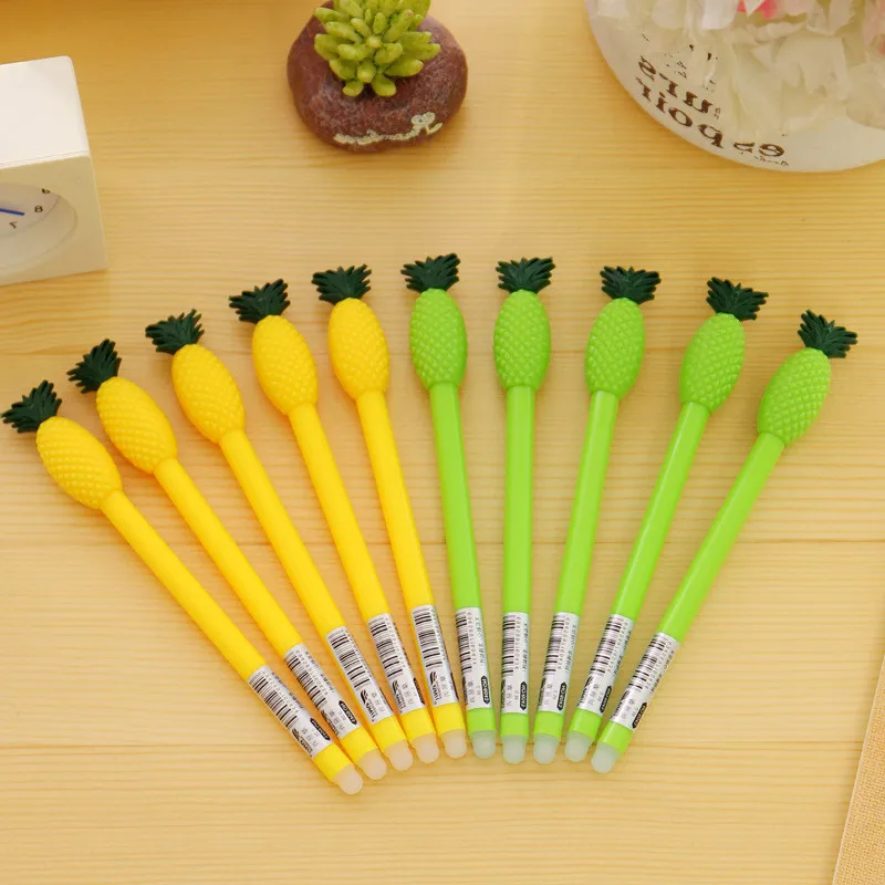 

30 pcs Erasable pen writing Korean creative stationery gel fountain pens cute pineapple shaped pen student School Supplies