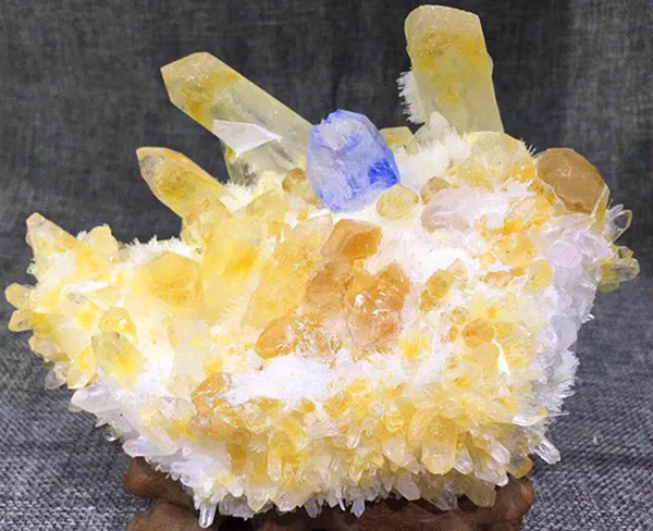 RARE!! New Find Yellow Citrine Quartz Crystal Cluster Specimen | Дом и сад