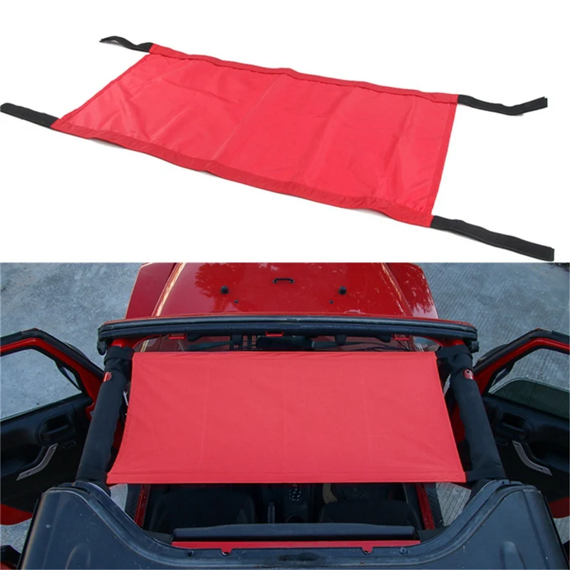 SHINEKA красный гамак на крышу для Jeep Wrangler YJ TJ JK JKU 1987- 4 двери 2 двери водонепроницаемый автомобильный гамак для кровати авто товары - Название цвета: Red Waterproof