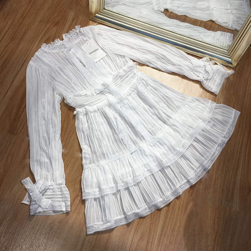 Розовое черное платье с длинным рукавом Белое дизайнерское высокого качества 2019