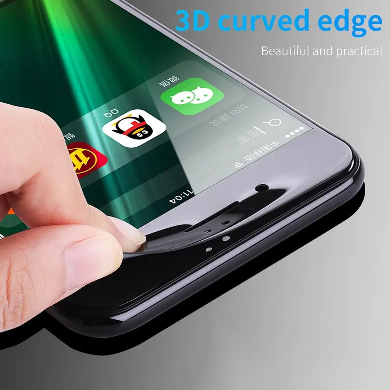 Закаленное 3d-стекло с изогнутыми краями для iPhone X 8 7 6 6s Plus Защитное стекло экрана