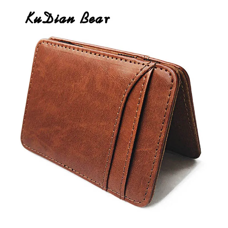 

KUDIAN BEAR Slim PU Leather Men Wallet Magic Designer Card Holder Fashion Rifid Wallet Money Purse BID259 PM49