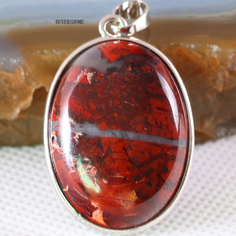 Breciated Jasper 1 шт. 31 цвет 35x25 мм Серебряный кулон Овальный натуральный камень Бусины Подходят Ожерелье Серьги для женщин Howlite Амазонит ювелирные изделия подарок - Окраска металла: Breciated Jasper