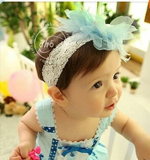 Top Sell Newborn Kids Headwear New Flower chiffon Hairbands Hair Accessories Girls lace Headband Hairband 56 | Аксессуары для
