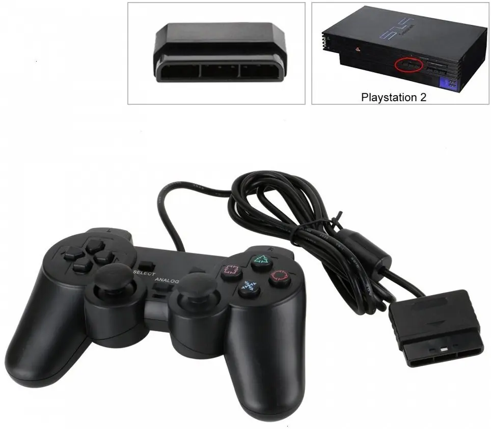 Проводной геймпад для PS2 Контроллер Sony Playstation 2 джойстик ps2 консоль с двойной