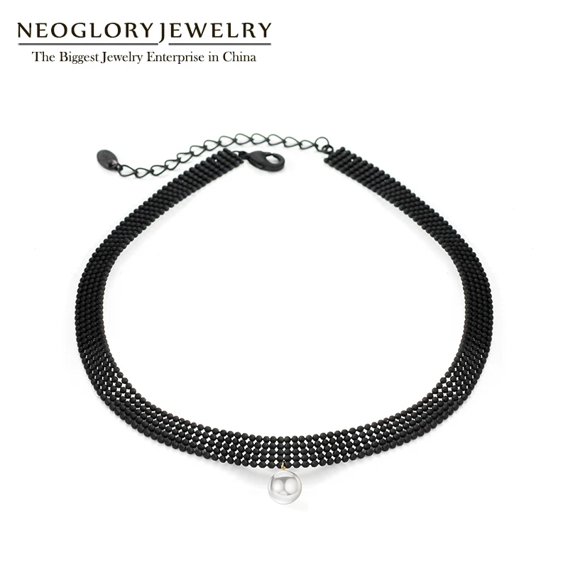 Цепочка чокер Neoglory Женская с имитацией под жемчуг модное ожерелье белого цвета