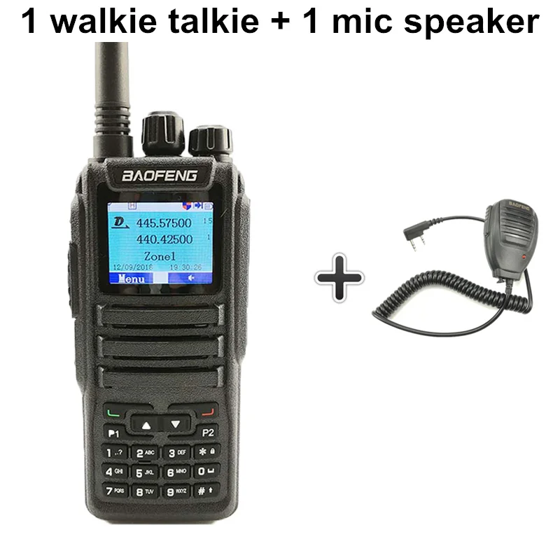 Add a mic speaker Baofeng цифровой DM-1701 двухканальные рации Tier 2 Dual Time slot двухдиапазонный двухсторонний радиоприемник DMR Ham любительская радиостанция КВ трансивер - Цвет: Add a mic speaker