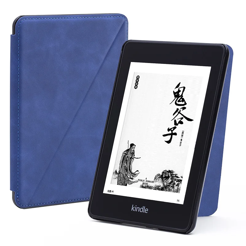 Dark blue Bracket GAUGGER ультратонкий умный чехол из искусственной кожи для Amazon New Kindle Paperwhite 4 10th Generation - Цвет: Dark blue Bracket