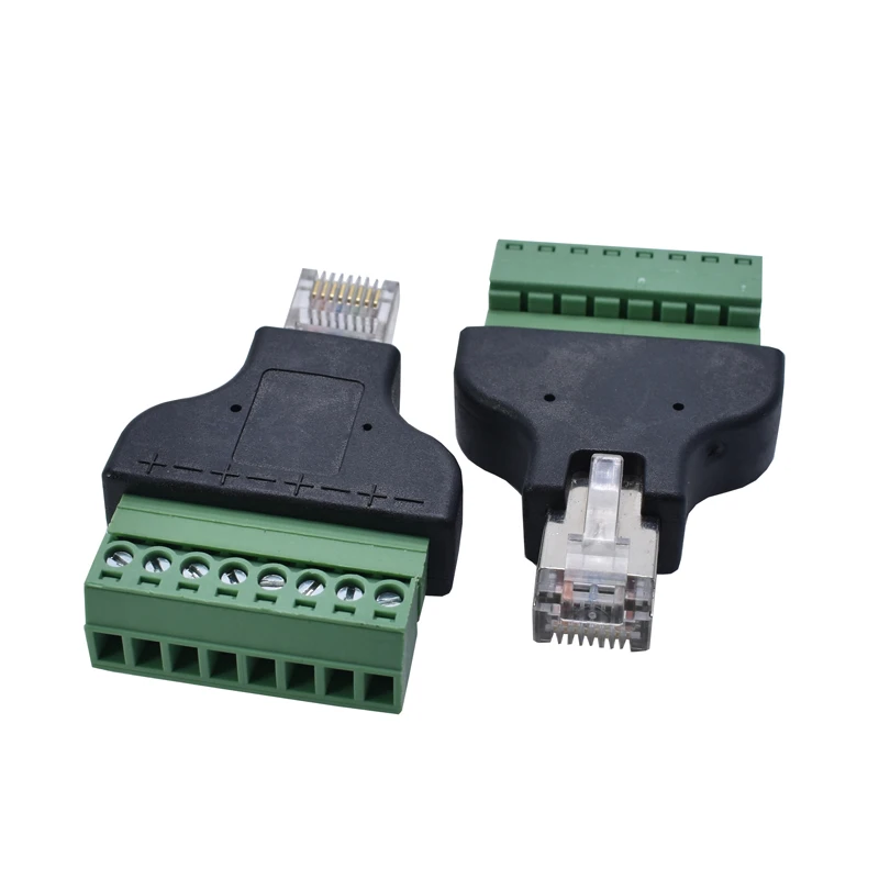 1 шт. Ethernet RJ45 штекер к AV винтовой клемме 8 Pin блок видеонаблюдения конвертер