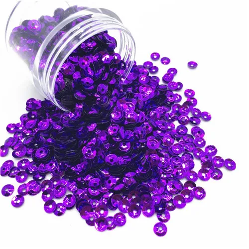 Purple Блестки 4 мм серебряное дно чашки блесток формы ПВХ свободная тесьма с пайетками для шитья свадьбы DIY для ремесел Конфетти украшения 10 г - Цвет: Purple