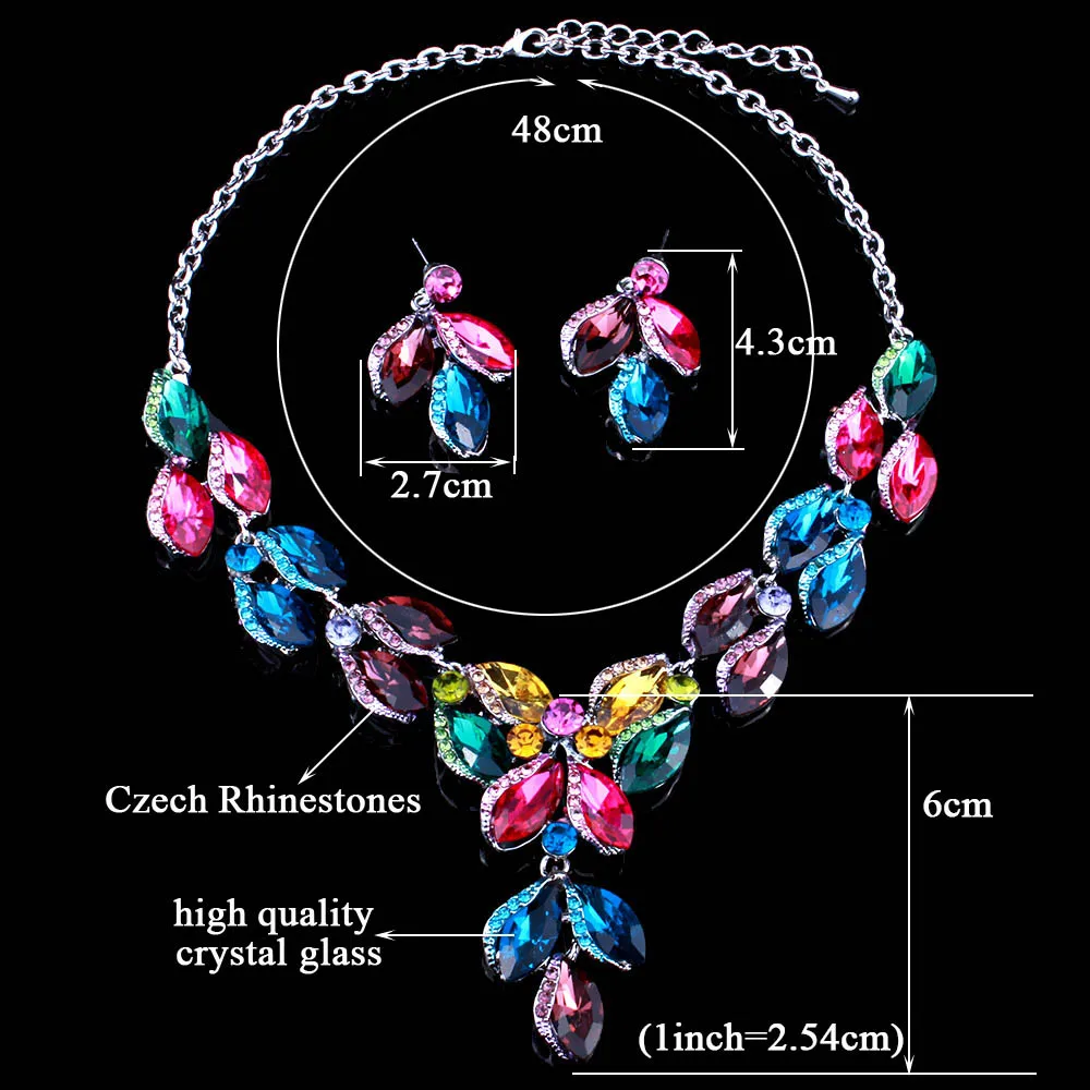 Свадебные украшения FARLENA в форме листа разноцветное ожерелье из хрустального