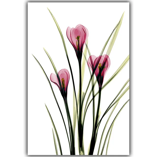 Розовые свежие цветы хорошего дня А4 Холст Картина художественный Принт плакат