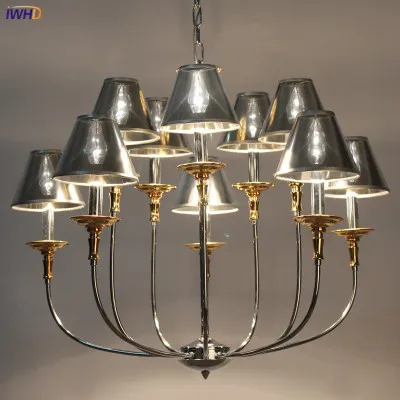 IWHD светодиодный светильник в стиле ретро из хромированного серебра для гостиной