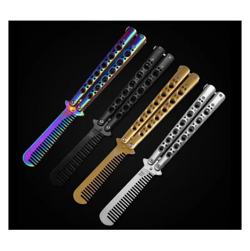 4 цвета Balisong черный металл практика бабочка стиль нож гребень Прохладный Спорт. FH-10315 Размеры: 13,5*1,8 см