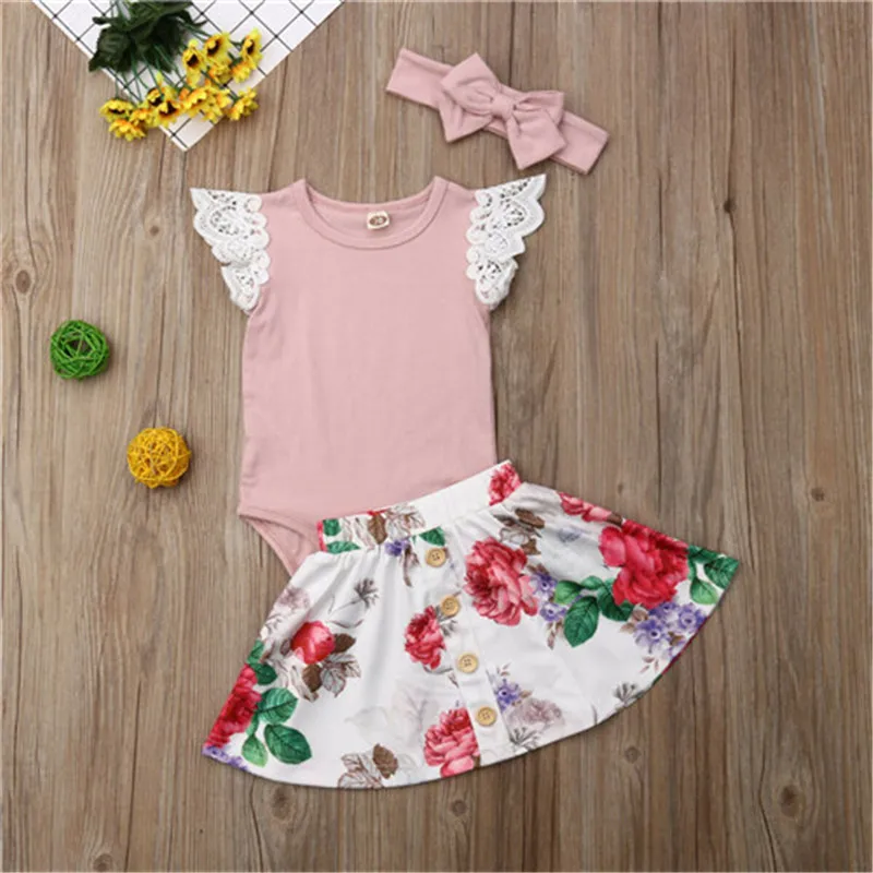 CSummer/Новинка кружевные топы для новорожденных девочек комбинезон юбка с
