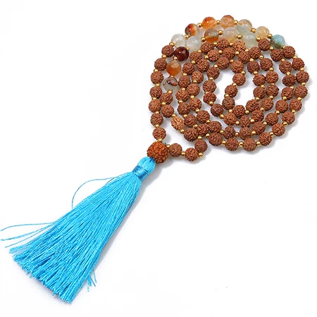 SHINUS BOHO женское модное ожерелье полудрагоценные камни Bodhi бусы из бисера ожерелья с подвесками и кисточками Femme ювелирные изделия для медитации - Окраска металла: N-B0021-I