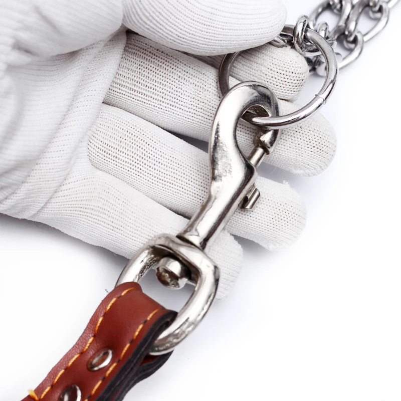 Оптовая продажа хорошее качество широкие кожаные ошейники тройной поводок для