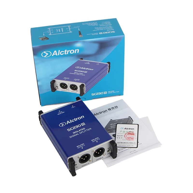 Alctron SC230N Профессиональный DI Box разветвитель микрофона Сплит мужской Микрофон XLR