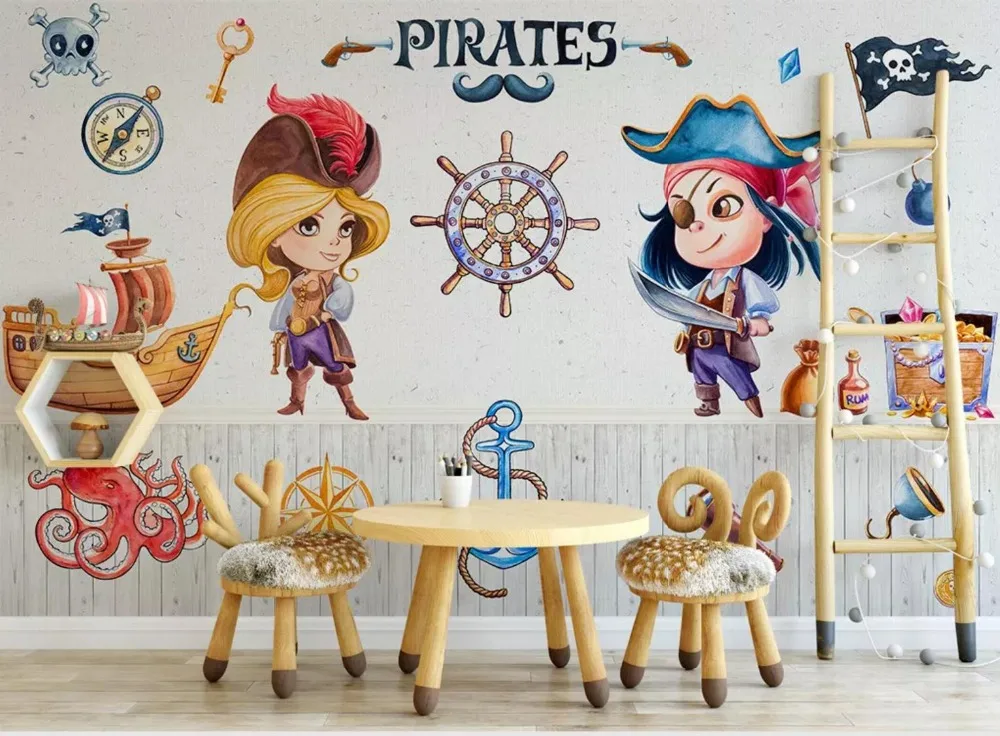 

[Self-Adhesive] 3D Female Pirate Ship 16 Wall Paper mural Wall Print Decal Wall Murals