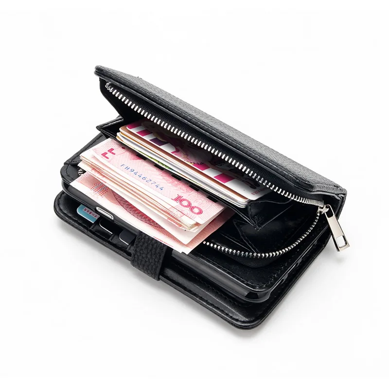 Для iPhone 7 Новая мода из искусственной кожи на молнии бумажник кожаный ремешок