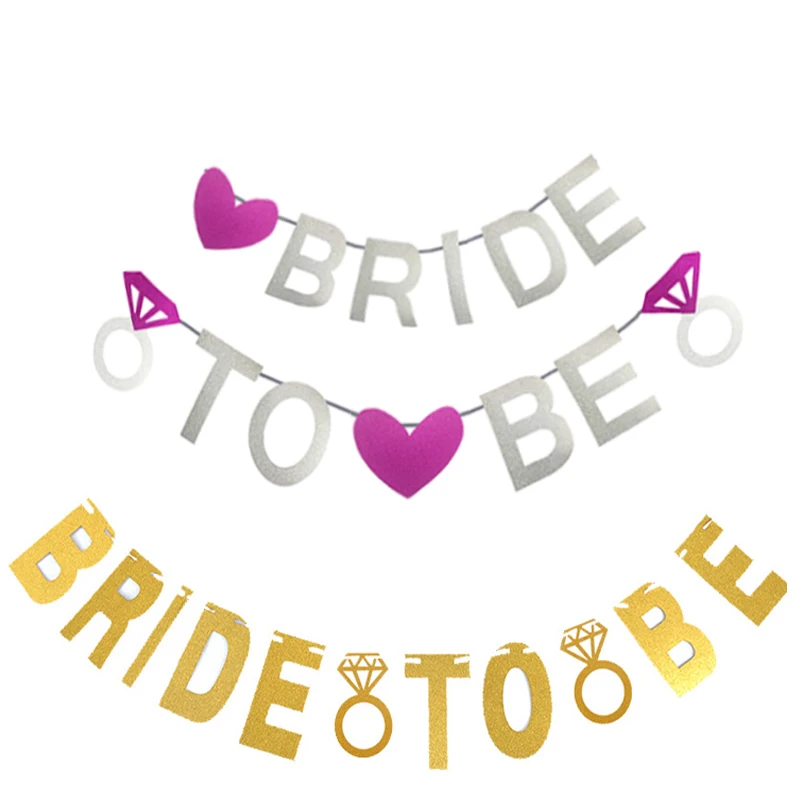 Сделай себе сам розовый Золотая блестящая бумага флаги буквы &quotBride To Be&quot баннер