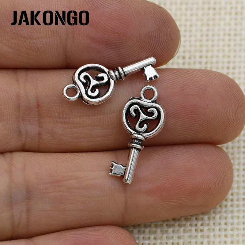JAKONGO античный посеребренный ключ подвеска для изготовления ювелирных изделий