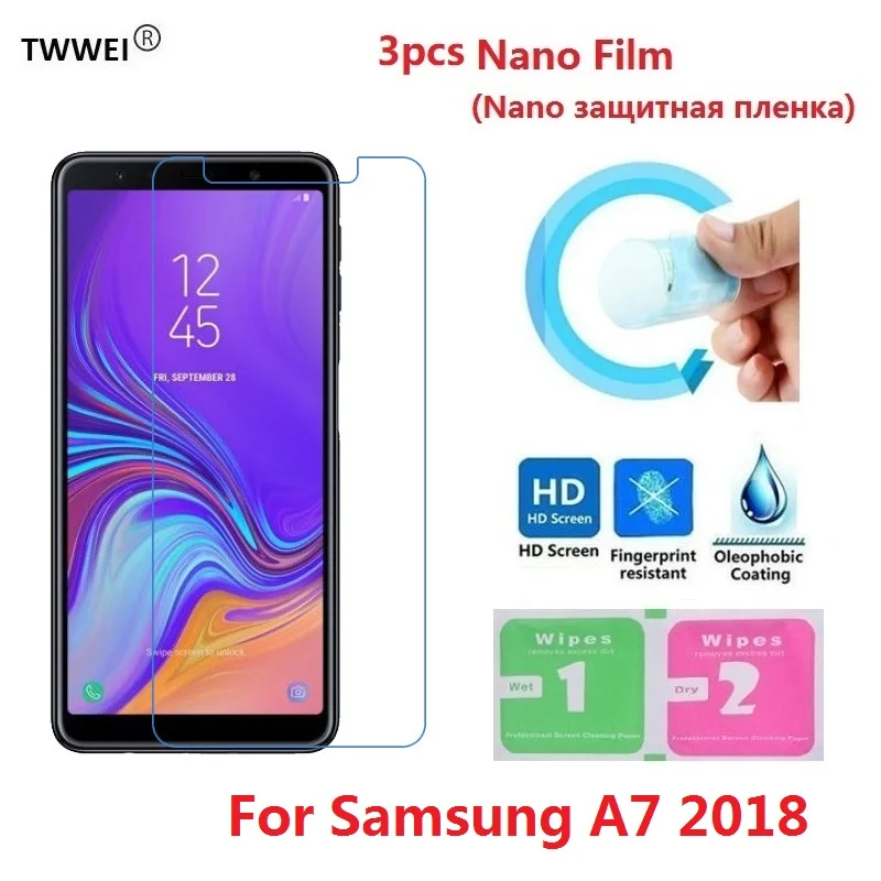 3 шт Для Samsung A7 2018 Защитная пленка для экрана Galaxy (не стекло)|Защитные стёкла и