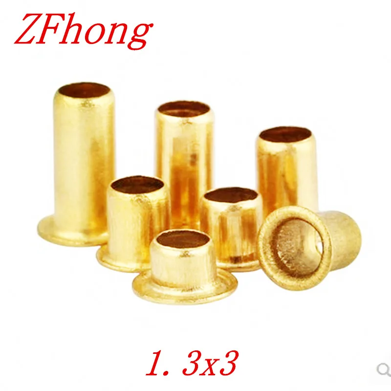 1000pcs 1.3x3mm Brass copper Hollow Rivet 1.3mm Brand Double-sided Circuit Board PCB vias nails / Corns | Обустройство дома