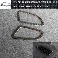carbon fiber instrument desk air conditioner vent interior decoration stickers for benz w205 c class c180 c200 glc260
