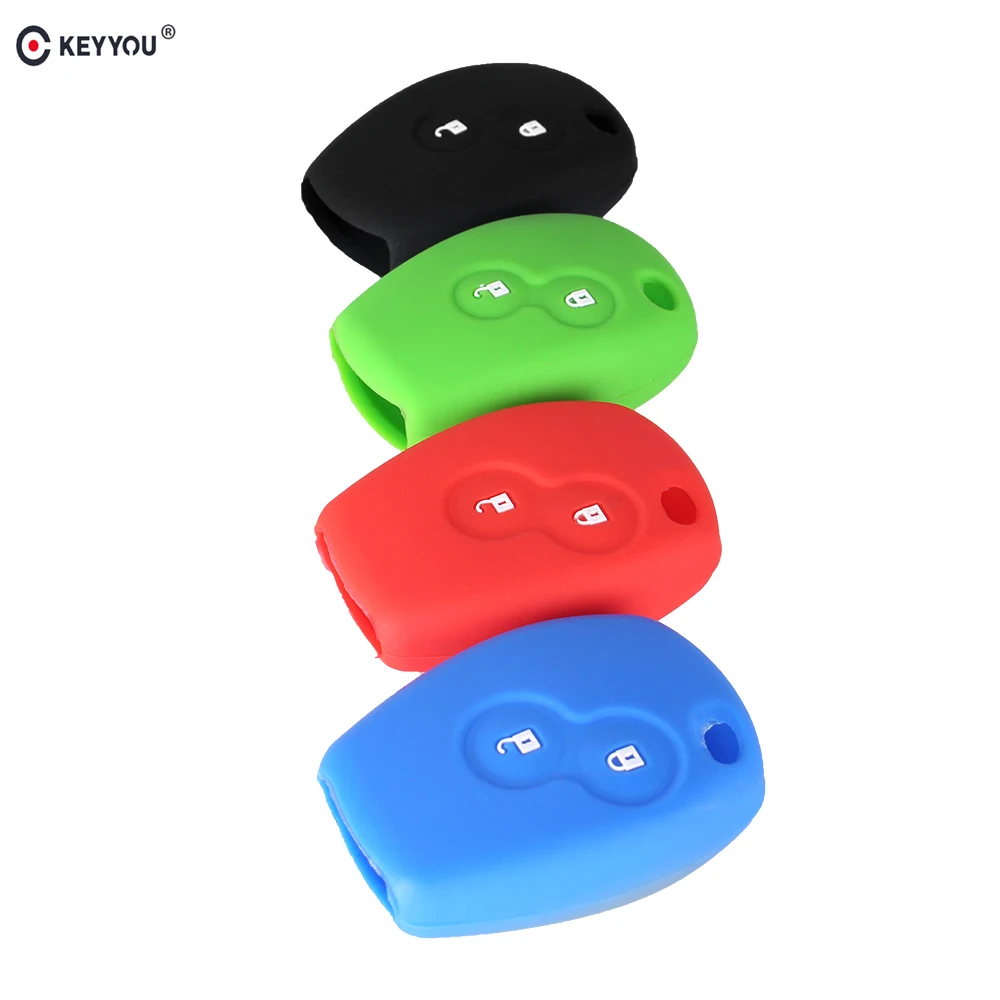 KEYYOU 10x силиконовый чехол для дистанционного ключа от машины крышка 2 кнопки для Renault Kangoo DACIA Scenic Megane Sandero Captur Twingo Modus