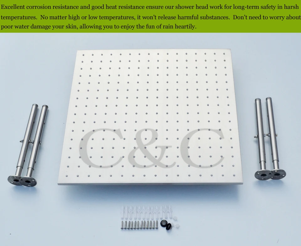 20 дюймов LED 3 вида цветов набор для душа с дождевой насадкой металлический