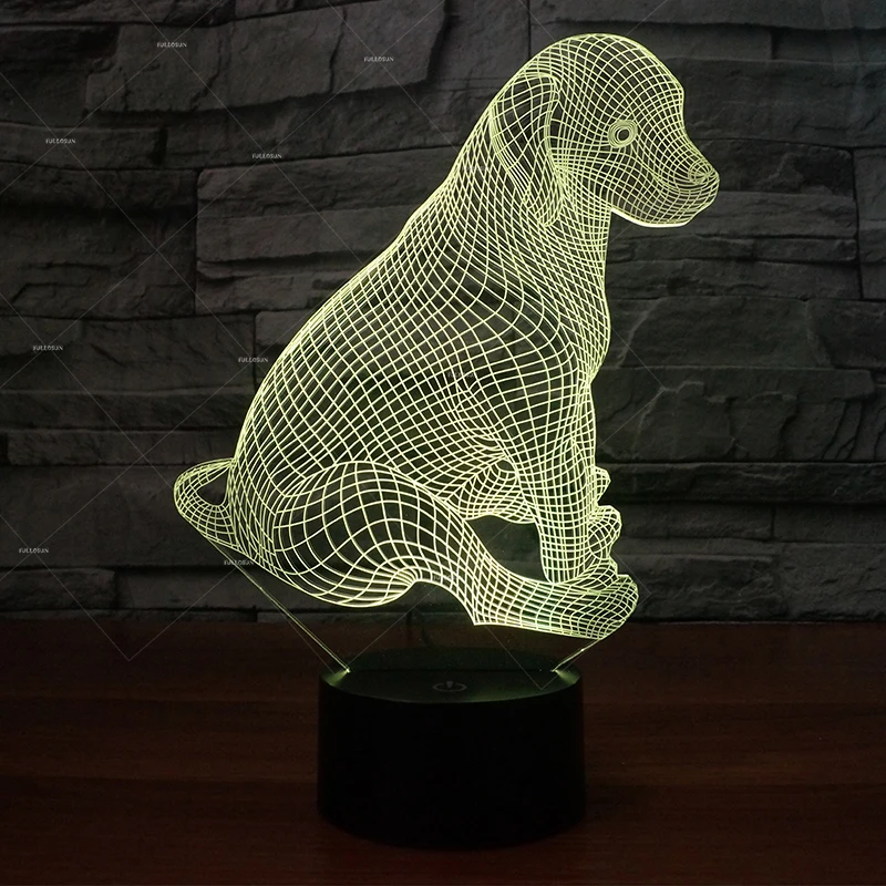 PET Addiction lovely dog Puppy design illusion LED Table Lamps Novelty lighting as christmas present ideas | Лампы и освещение