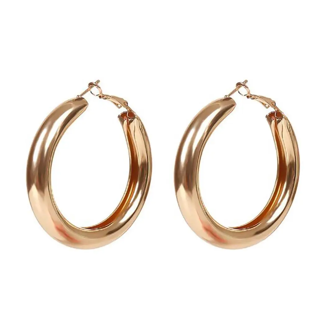 Женская мода круглая форма защелкивающаяся застежка серебро золотой обруч