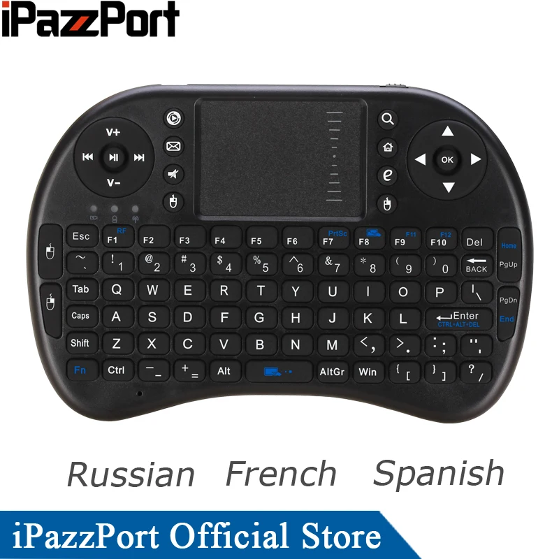 IPazzPort русская французская испанская 2 4 ГГц беспроводная мини клавиатура Air Mouse с