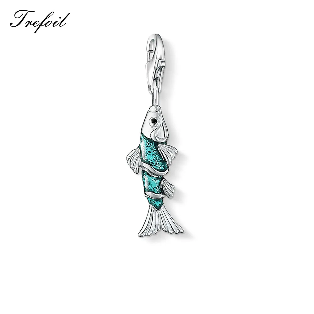 Амулеты Orca Whale Dolphin Koi Shark подвеска, модное ювелирное изделие 925 пробы Серебряный трендовый подарок для женщин и мужчин браслет ожерелье - Окраска металла: Fish