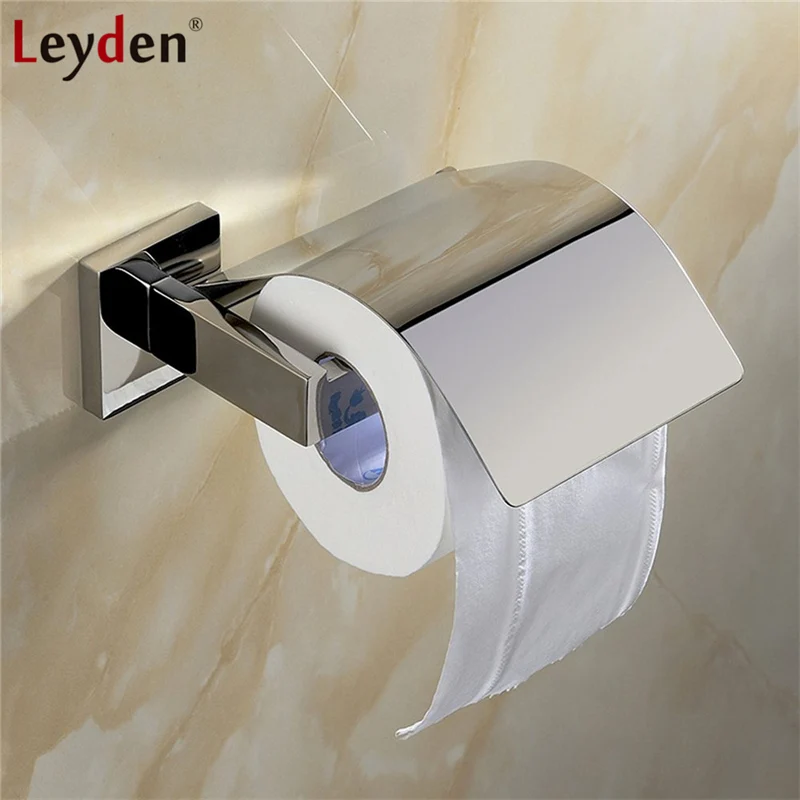 

Leyden Toilet Paper Holder Cover SUS304 Stainless Steel Wall Mounted Brushed Nickel/ Chrome Bathroom Tissue Paper Roll Holder
