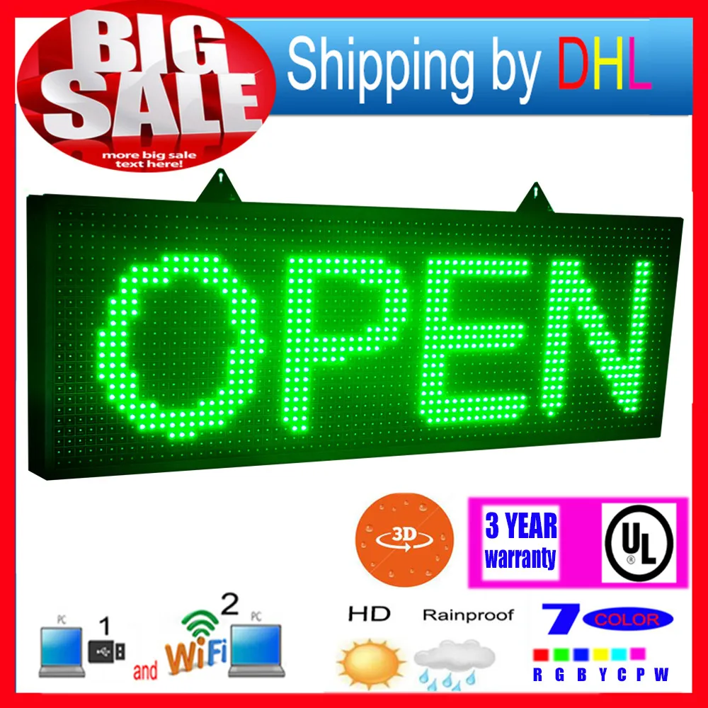 RGB (7 цветов) дисплей светодиодный светодиодной прокруткой для магазинов витрин