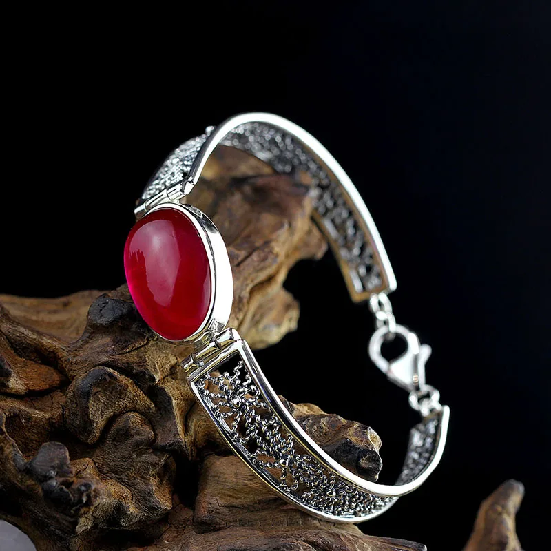 Браслеты для Для женщин 100% реального стерлингового серебра 925 Fine Jewelry Натуральный