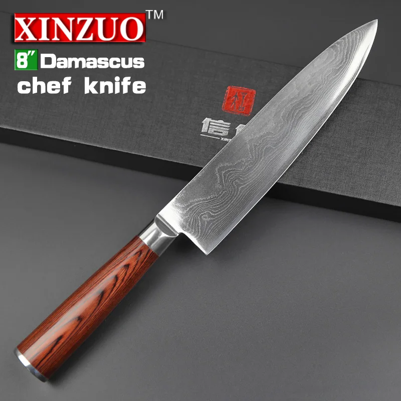 XIZNUO 8 &quotдюймов шеф повара ножи 73 слоев японский VG 10 Дамаск кованые нержавеющая