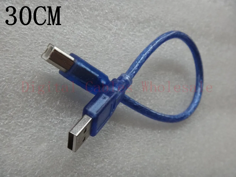 USB 2,0 удлинитель для печати 30 см 1,5 м 3 м 5 м 10 м OHFC медь прозрачный синий Расширенный USB кабель для принтера HDD