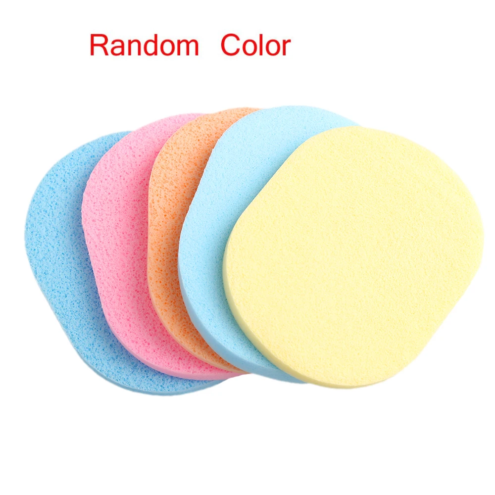 

5Pcs Sponge Puff Soft Facial Cleansing Face Makeup Wash Pad Cleaning Pro Sponge Puff New Random Color Exfoliator Cosmetic Tool