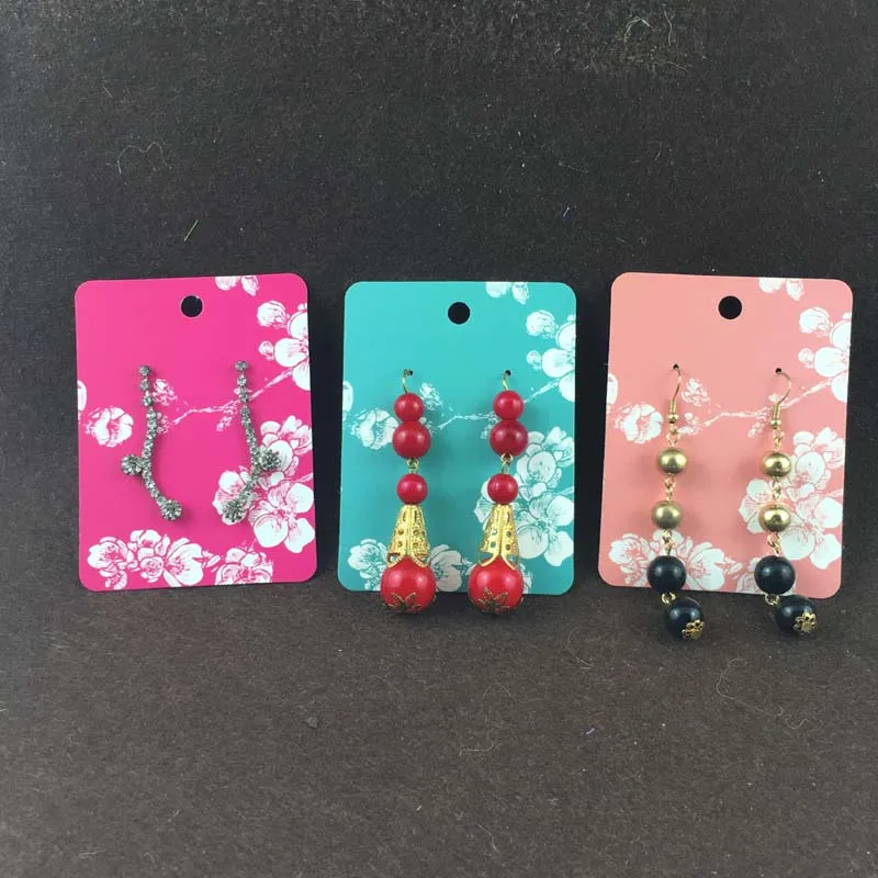 100 шт. бумажные витрины для сережек с цветочным принтом | Украшения и аксессуары