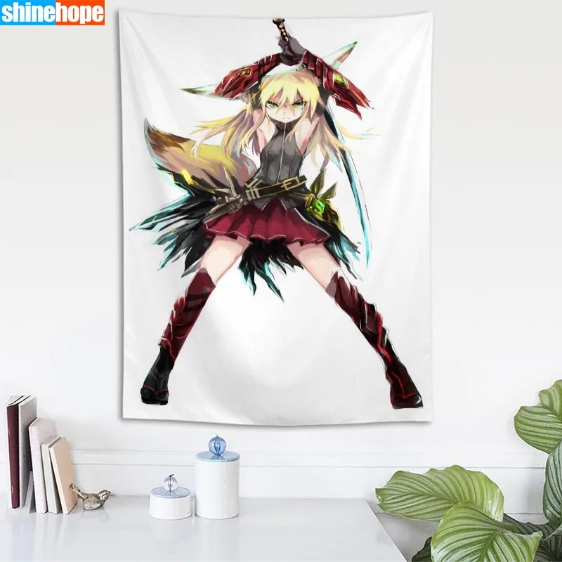 Anime Boy With Sword Tapestry Mandala Wall Hanging Wall Tapestry Psychedelic Farmhouse Decor Dorm Room Wall Carpet Wall Blanket - Цвет: Tapestry 14