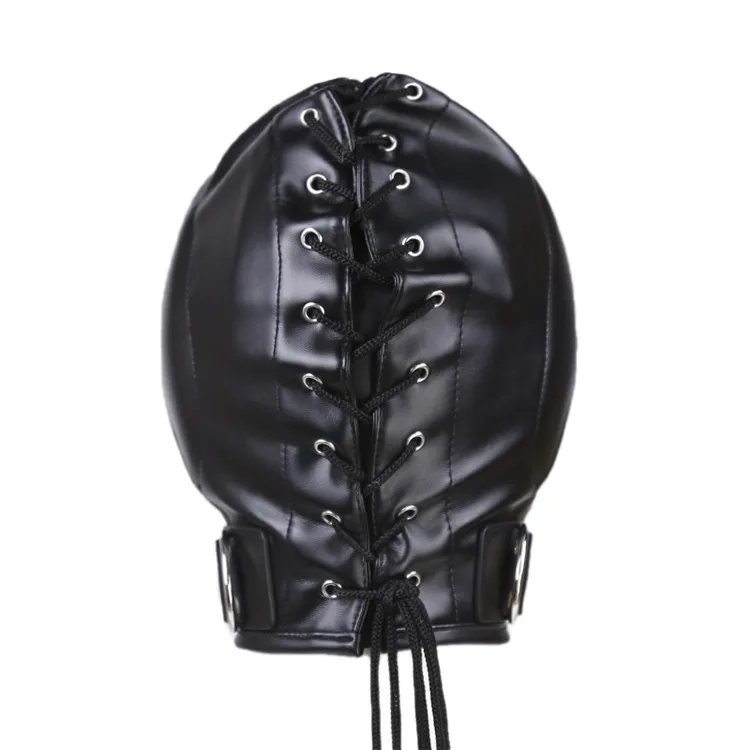 Newest Fetish Fantasy PU Leather Bondage Hood Mask Zipper Open Mouth Eye Sex Slave bdsm Restraints Erotic Toys | Красота и здоровье