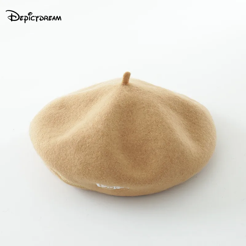 2017 мода вышивка теплая шерсть зима осень Для женщин берета Кепки для милая