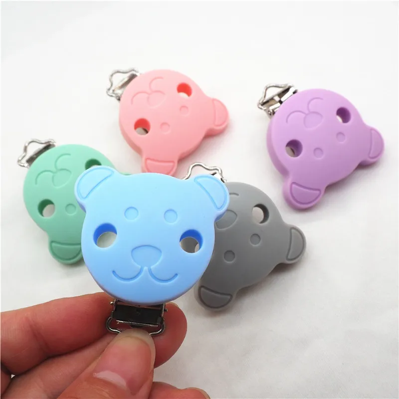 Chengkai 10 шт. BPA бесплатно силиконовые Медвежонок клипсы DIY детские соски Chupetero цепь
